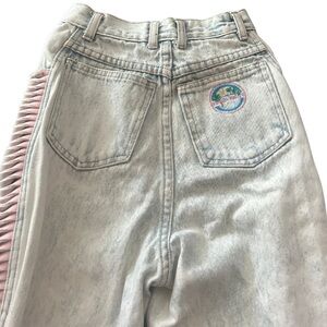 Vintage 80s Extra Blues Acid Wash Scalloped Zippered Ankle Jeans | Sz 0 (W23)